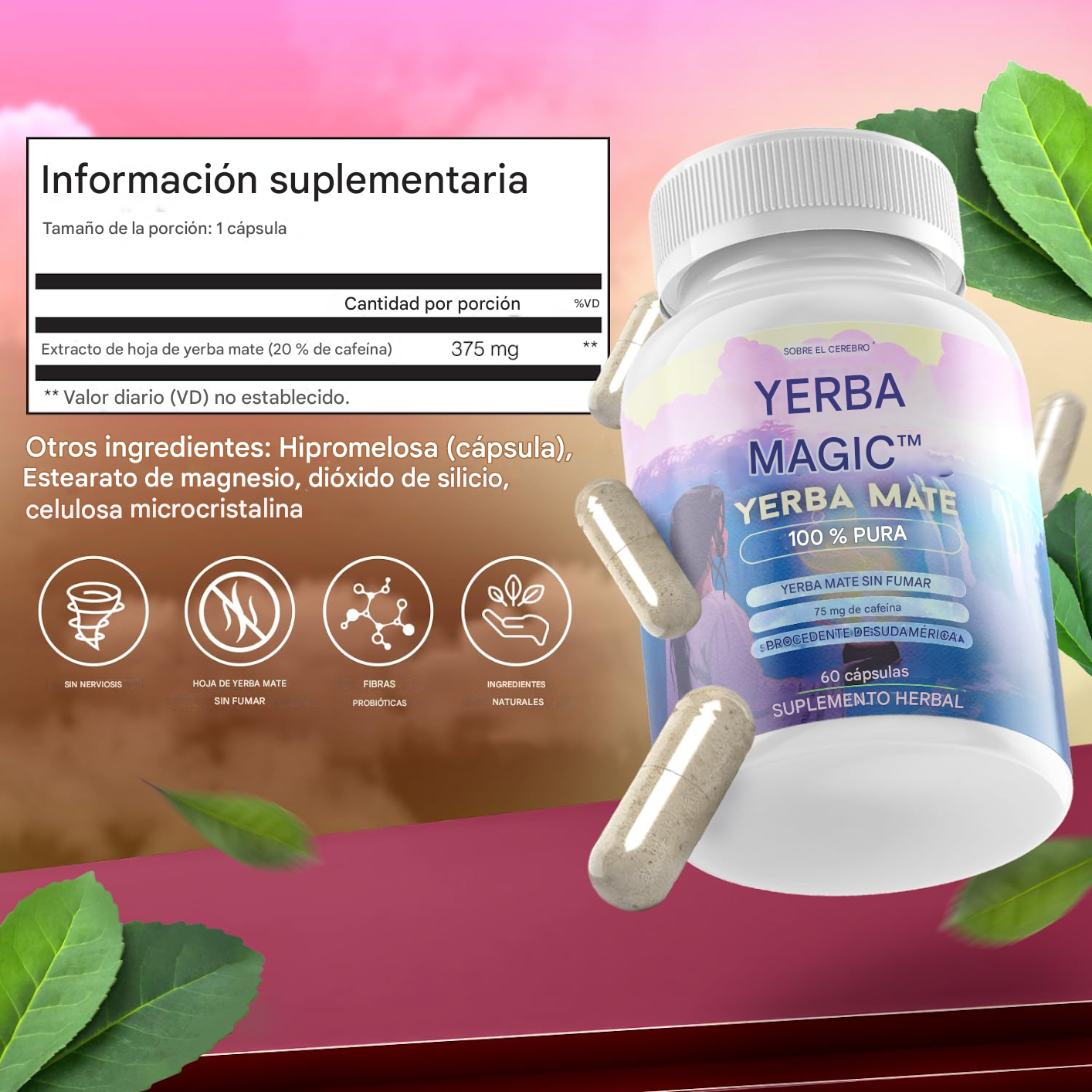 🌿💊 Yerba Magic – Cápsulas 100 % Yerba Mate 💥🧠