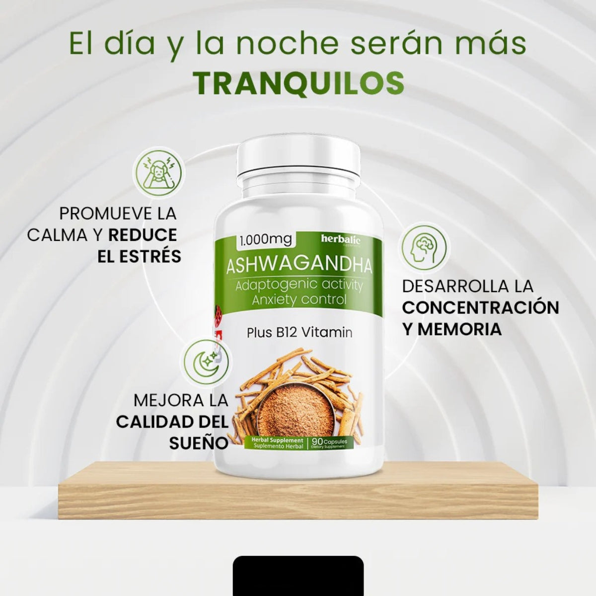 OFERTA 2x1 - Ashwagandha 1000 mg Alivia el estrés y la ansiedad -