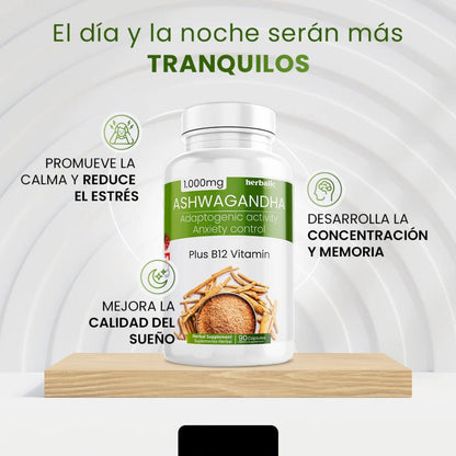 OFERTA 2x1 - Ashwagandha 1000 mg Alivia el estrés y la ansiedad -
