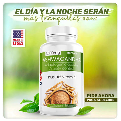 OFERTA 2x1 - Ashwagandha 1000 mg Alivia el estrés y la ansiedad -