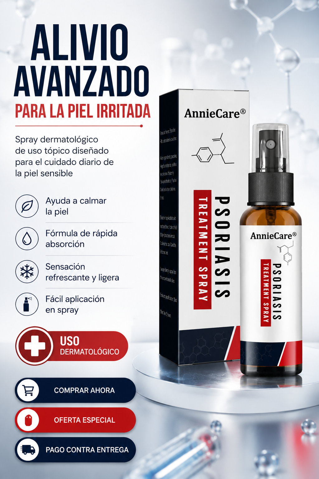 TRATAMIENTO COMPLETO | AnnieCare Spray para el tratamiento de la psoriasis 2 X 1