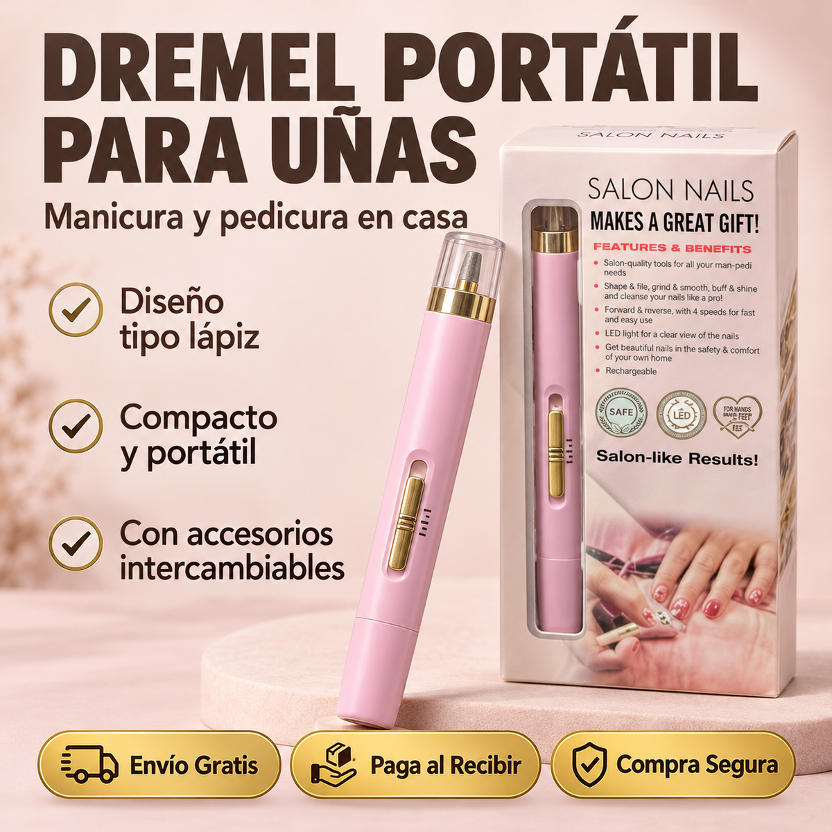 ✨NailCare™ – dremmel  Portátil para Uñas con Accesorios 💅