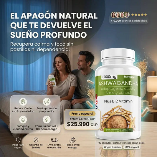 OFERTA 2x1 - Ashwagandha 1000 mg Alivia el estrés y la ansiedad -